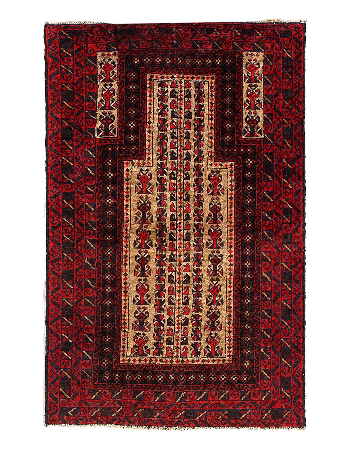 Fine Hand knotted balouchi rug size 3' X 4'8''