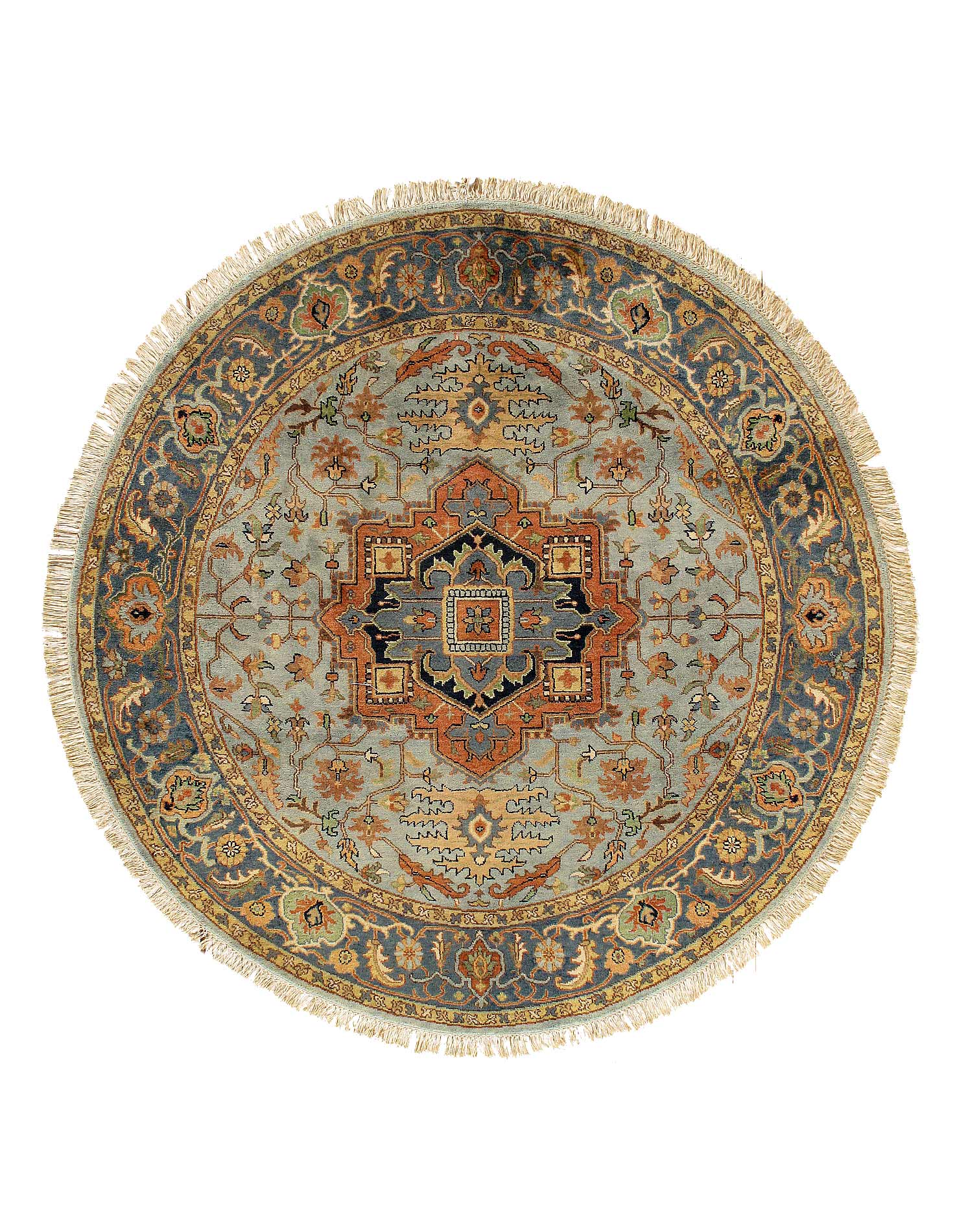 Fine Hand knotted Persian Serapi design round rug 6' X 6'