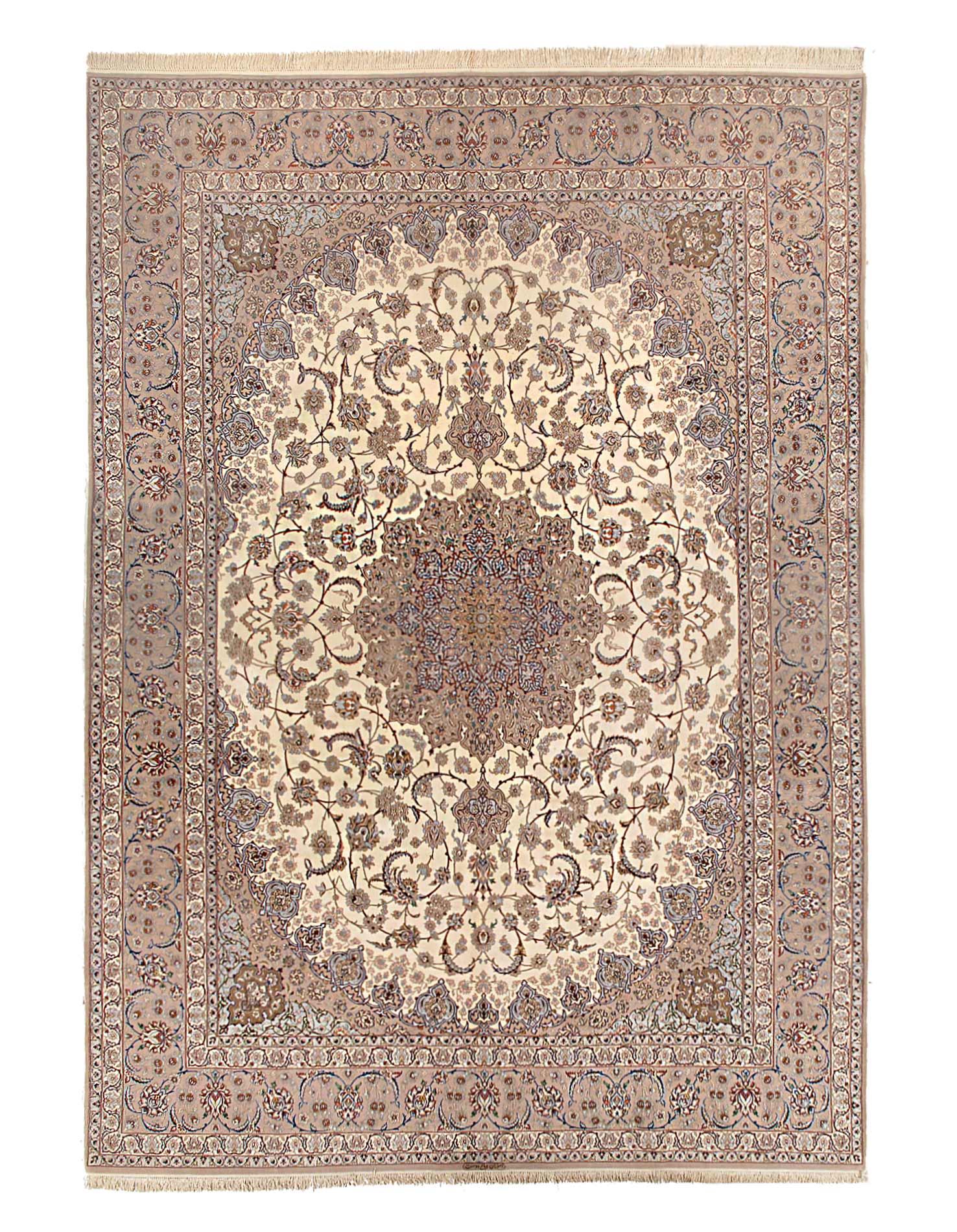 Beige Persian Isfahan Silk & wool 9'.11'' x 13'.4''