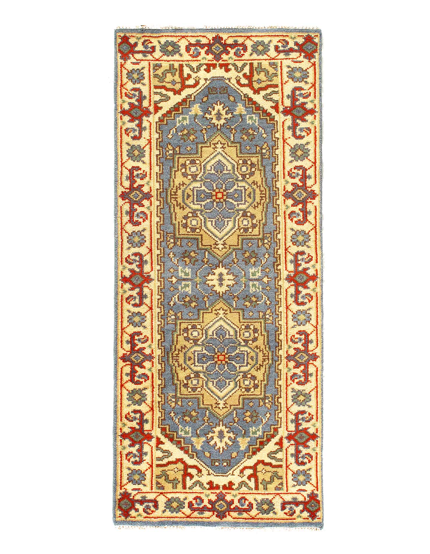 Fine Hand knotted Light Blue Serapi design Runner 2'6'' X 6'