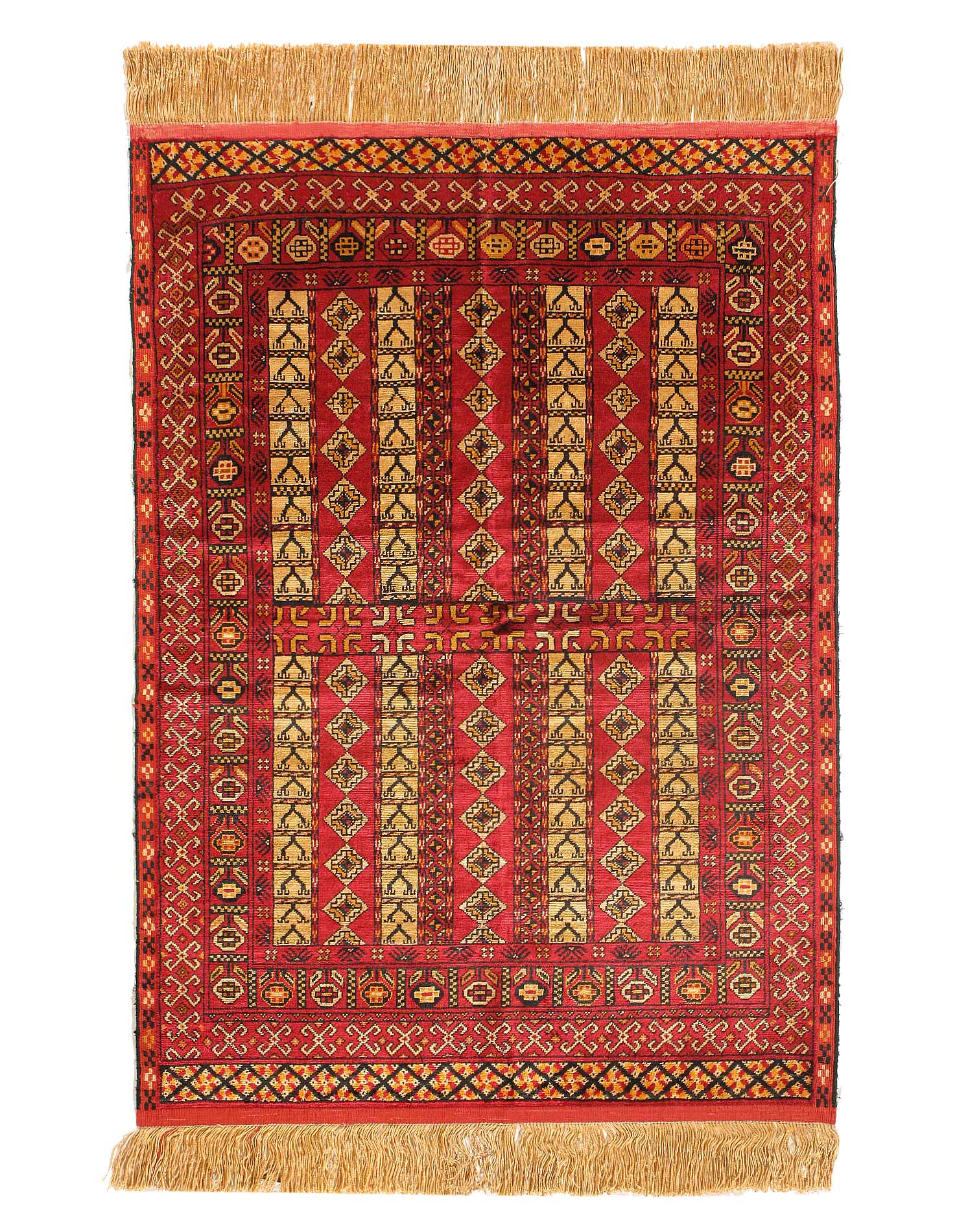 Double-Sided Persian Hand-knotted Silk Quchan Rug 2'4"X 3'4"