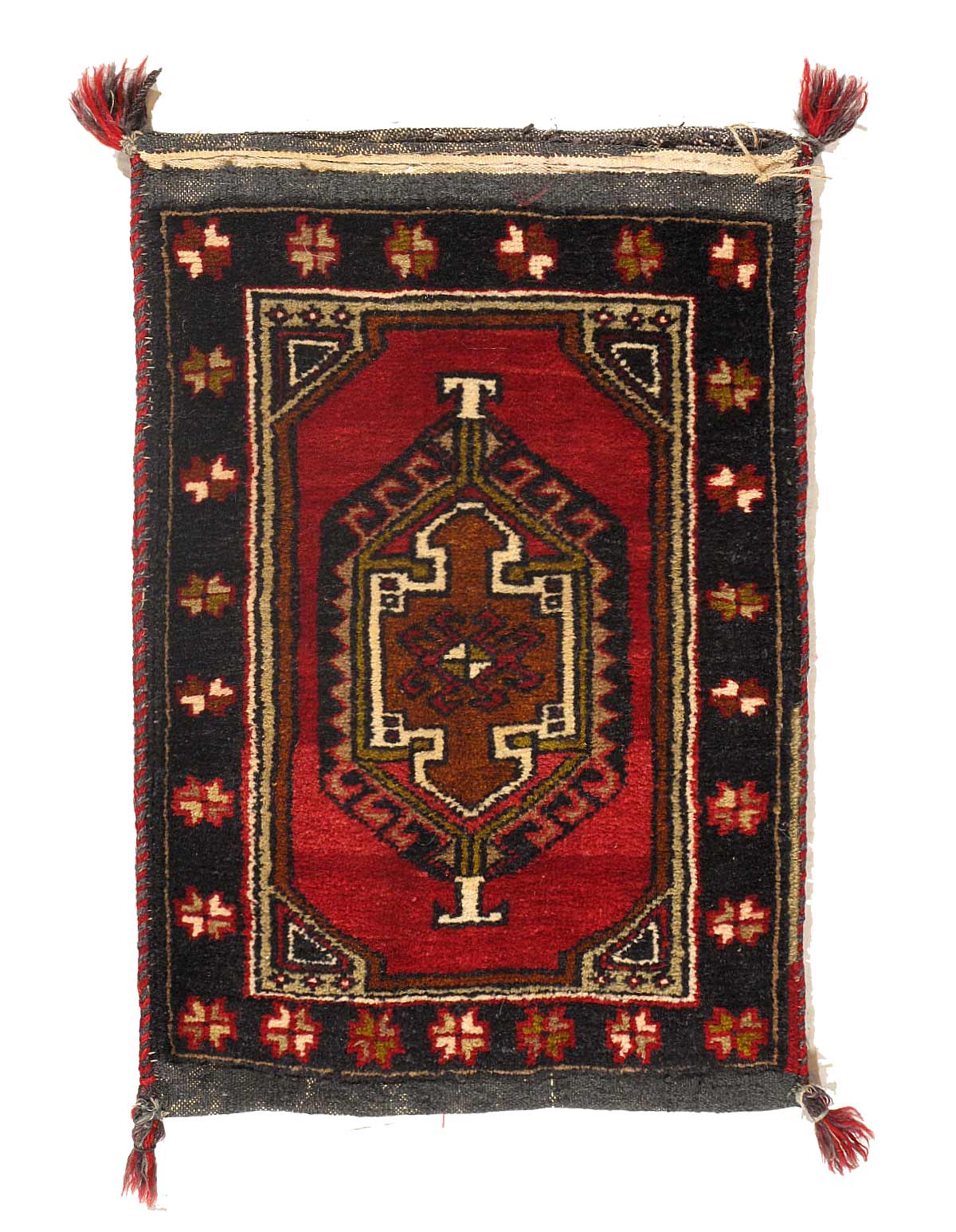 Vintage Turkish Hand Knotted saddle bag Rug 1'7"x 2'7"