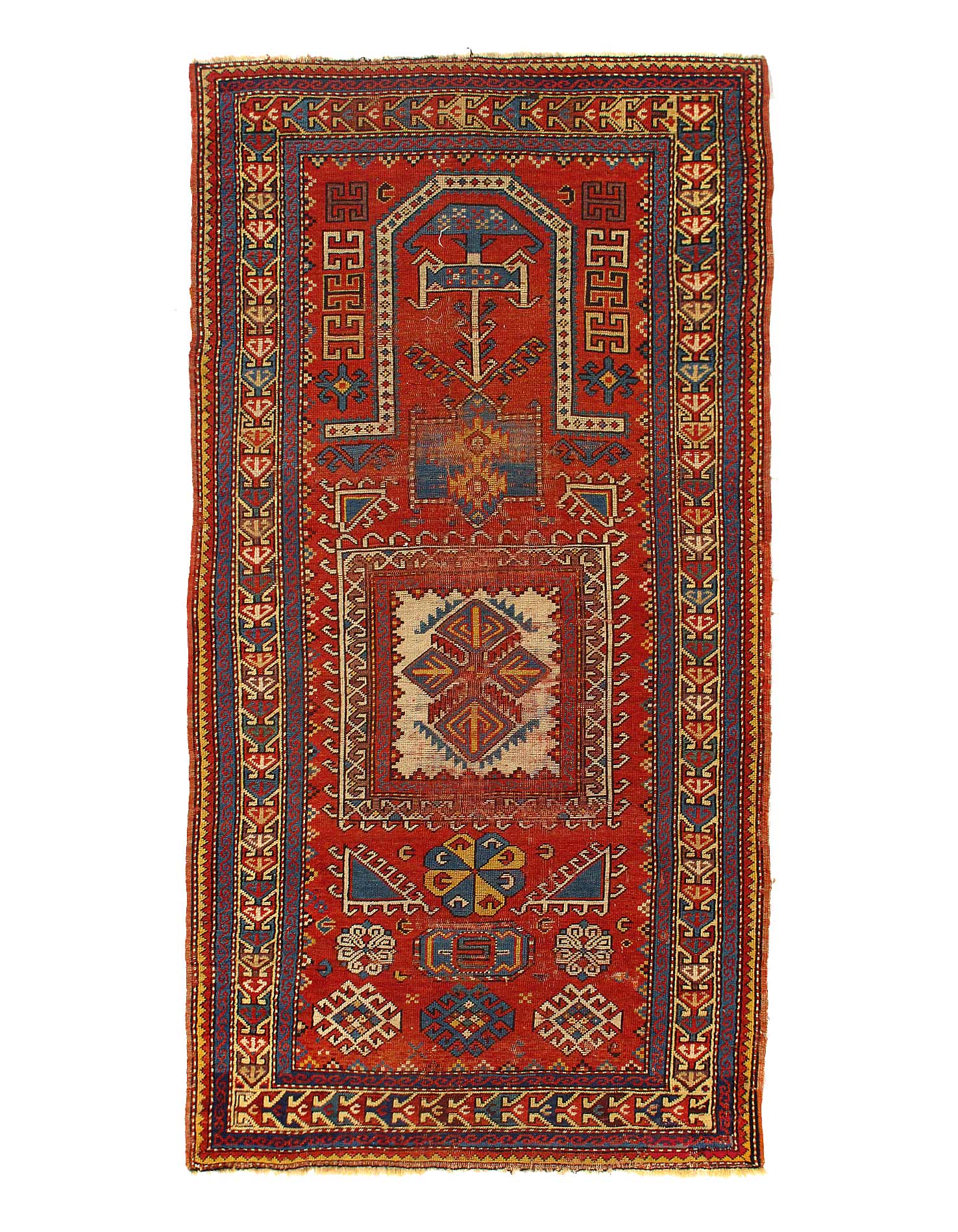Antique Russian Kazak Rug 3'8"X 7'