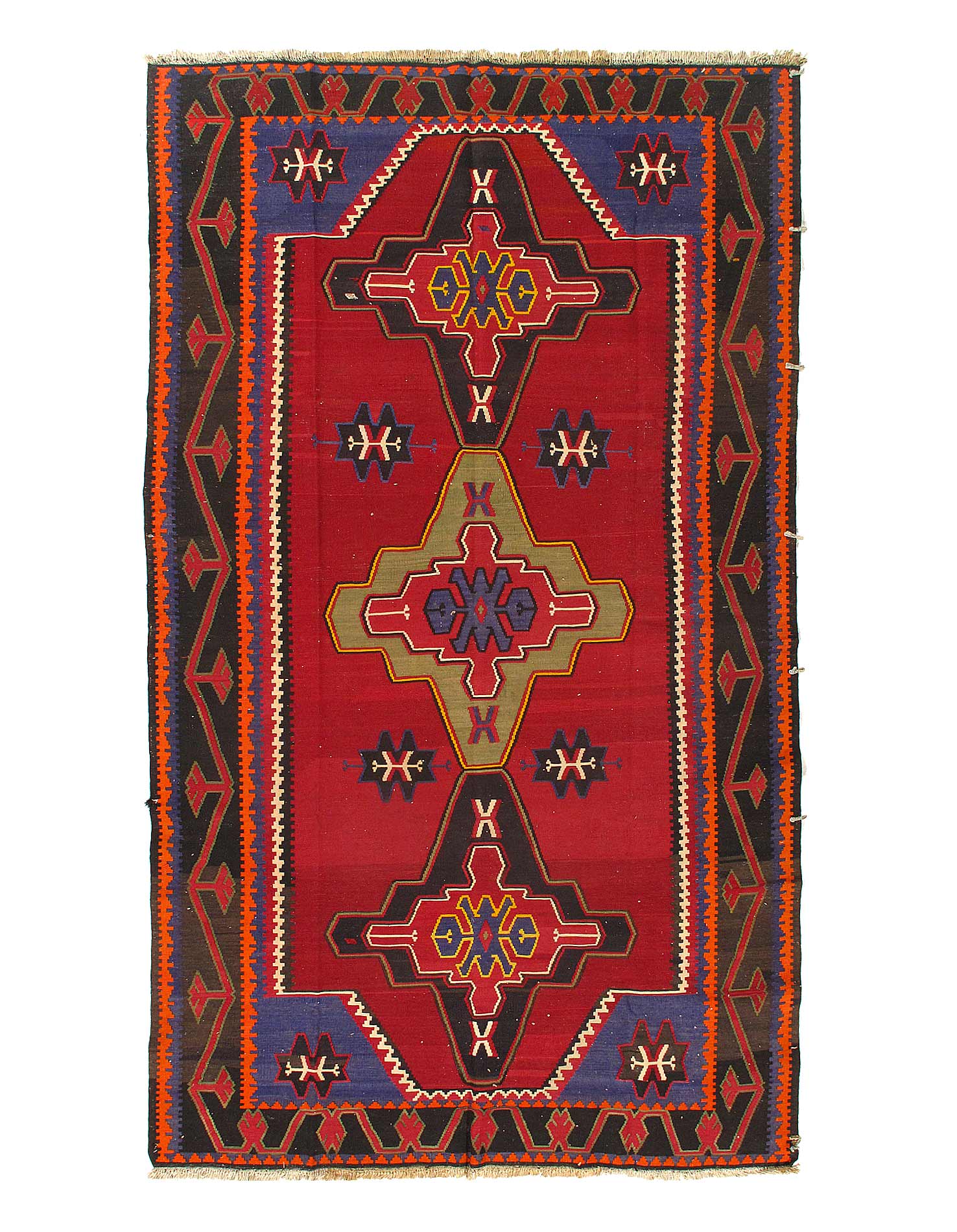 Russian Antique Reversible Kilim 5'8"X 10'