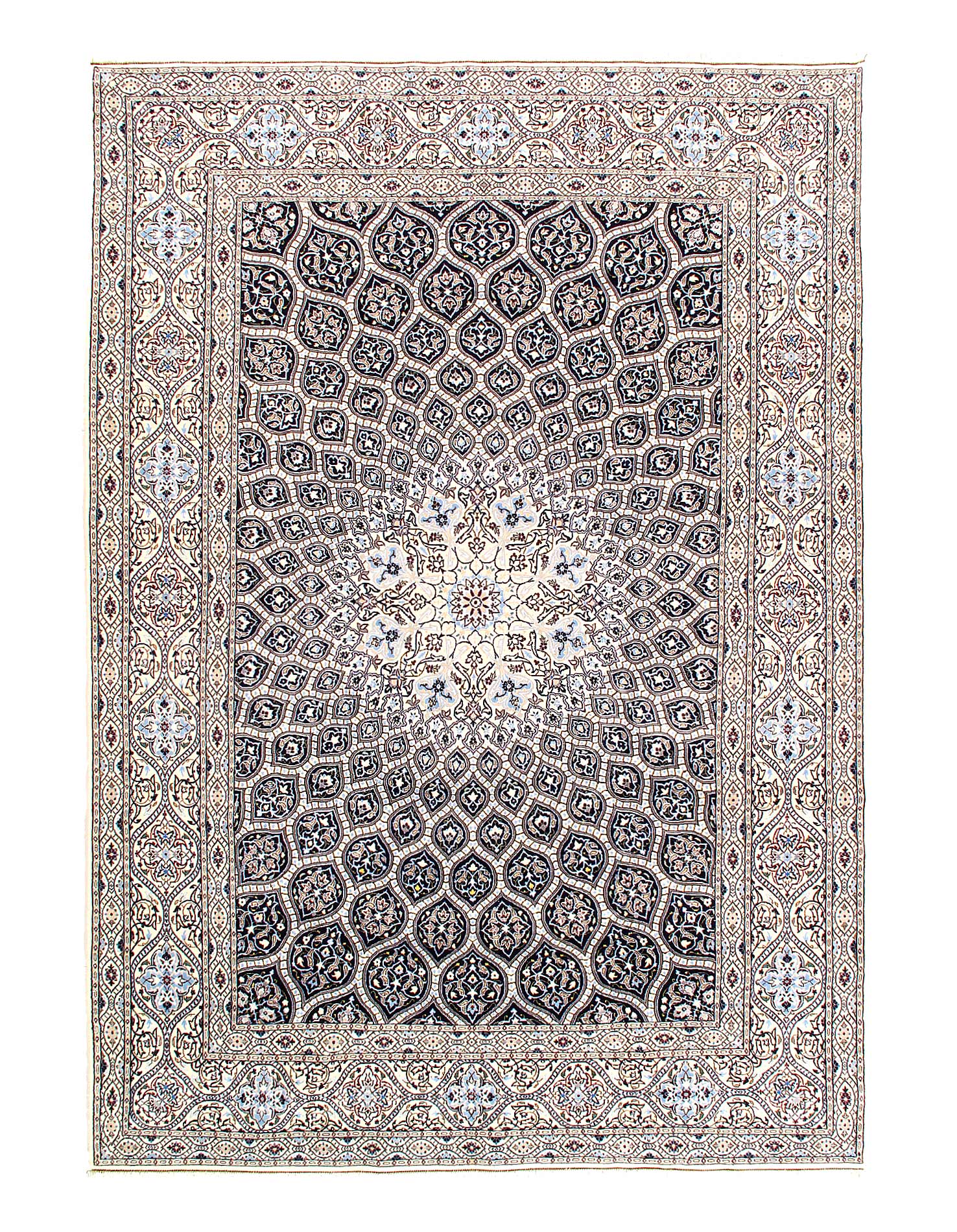 Fine  Persian Nain silk & wool 6L 7 'x 10'