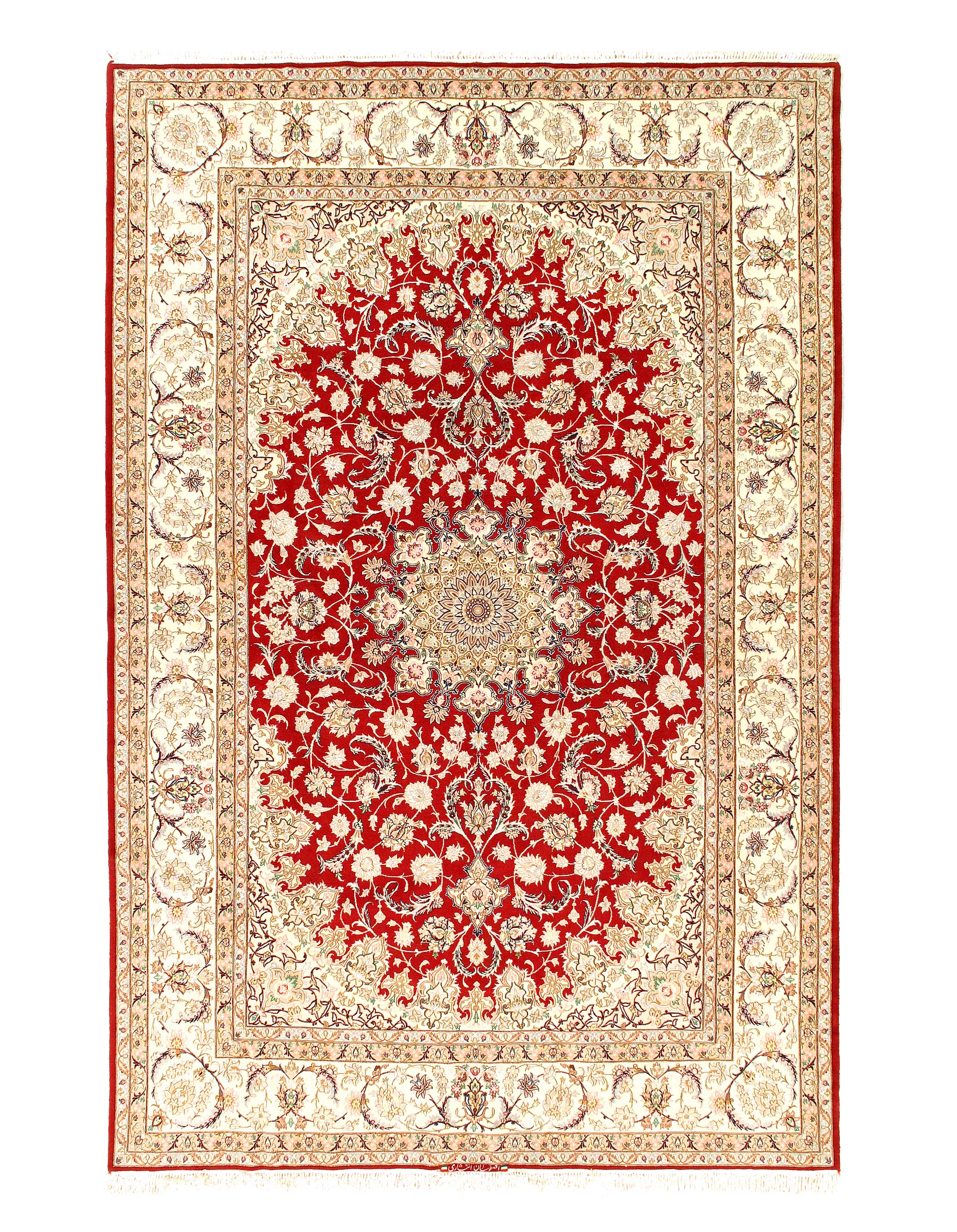 Fine Hand knotted Persian silk & wool Isfahan 6'8"X 10'3"