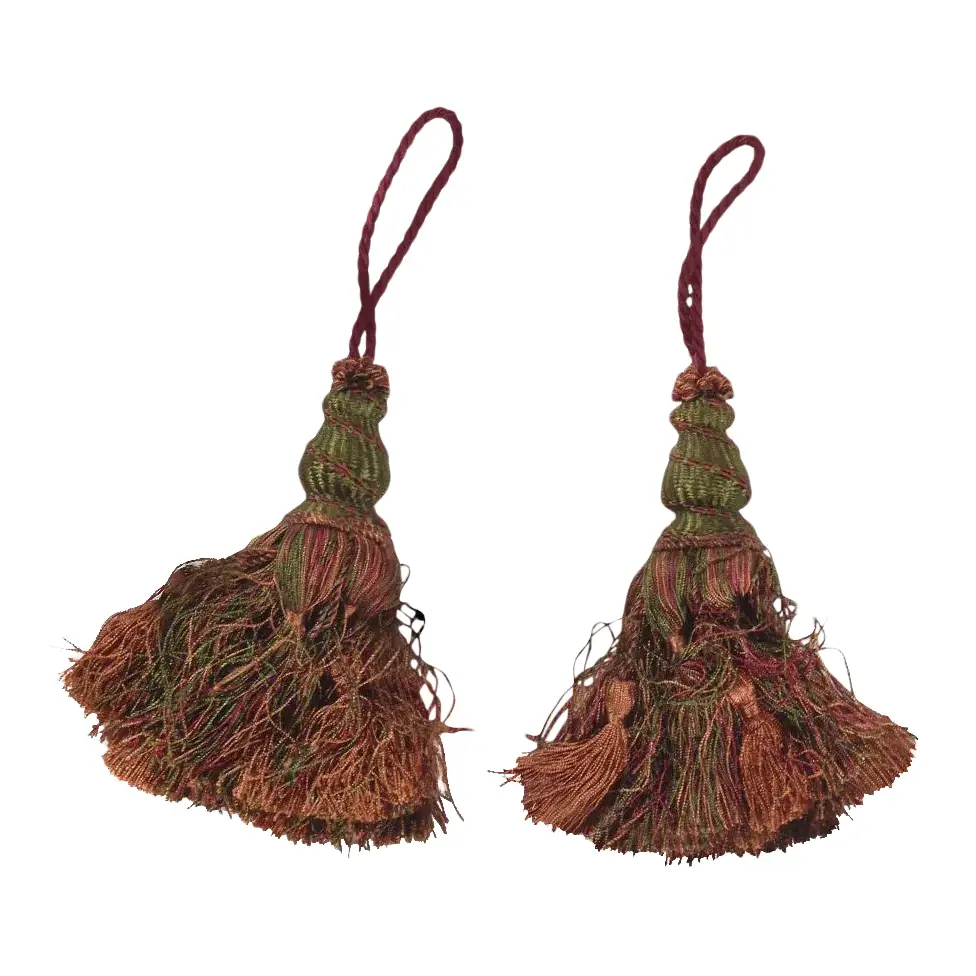 French Tassel Tiebacks - a Pair 16"H , 5"D , 3"W