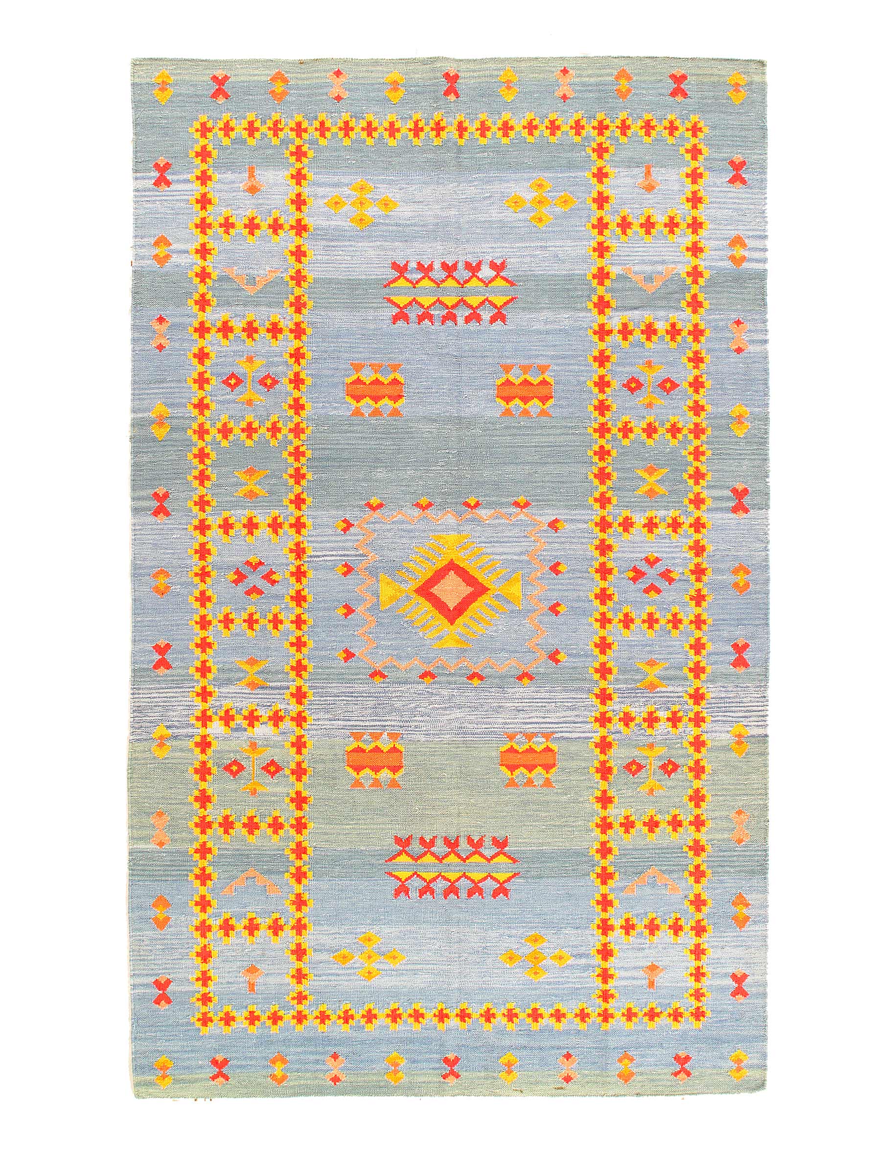 Fine Hand Knotted Flat Weave Moroccan rug 4'X 6'