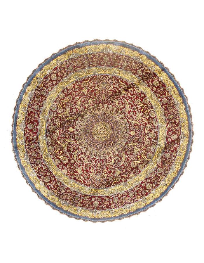 Persian Qum Design Round Rug 3'3"X 3'3"