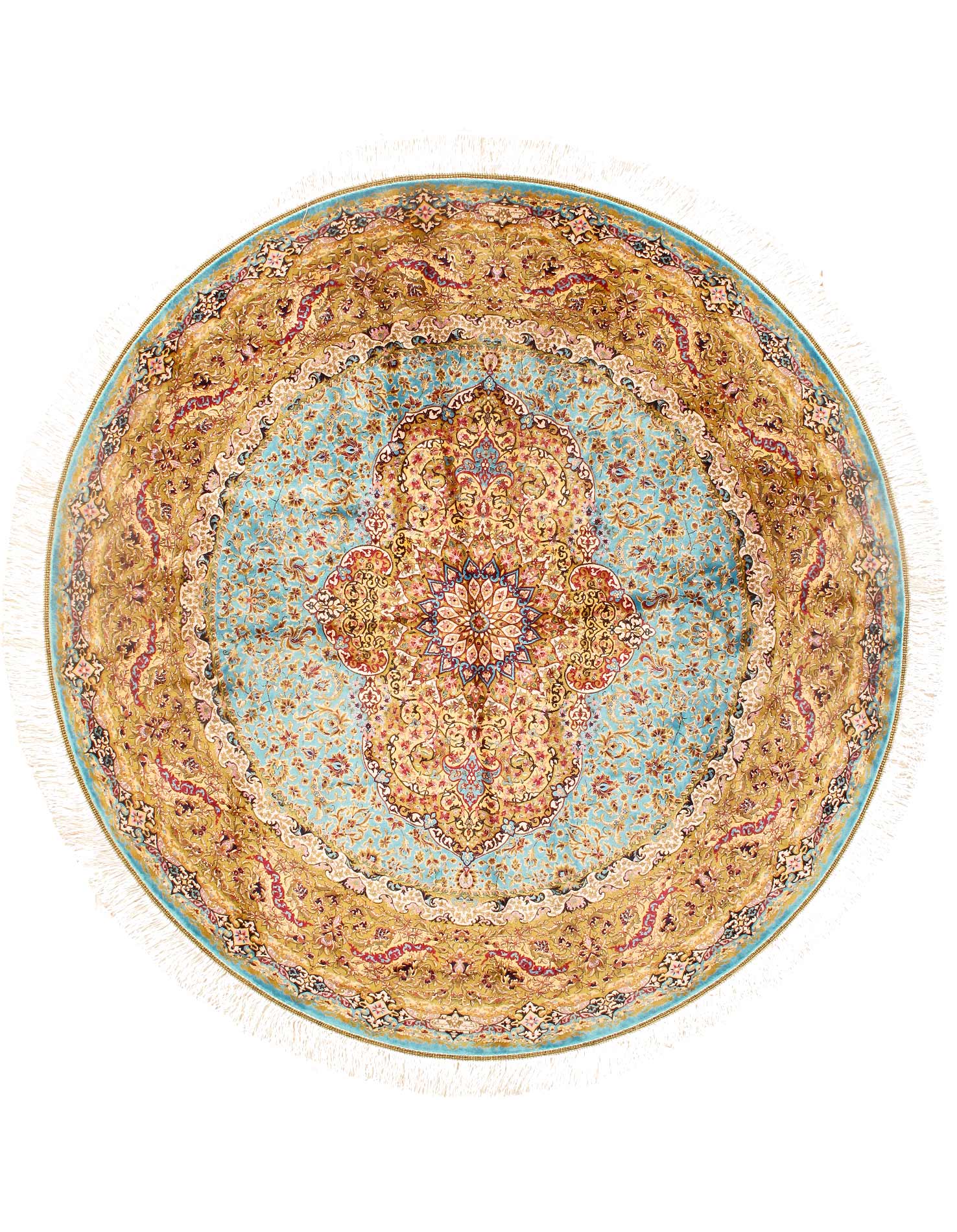Persian Qum Design Round Rug  4'9"X 4'9"