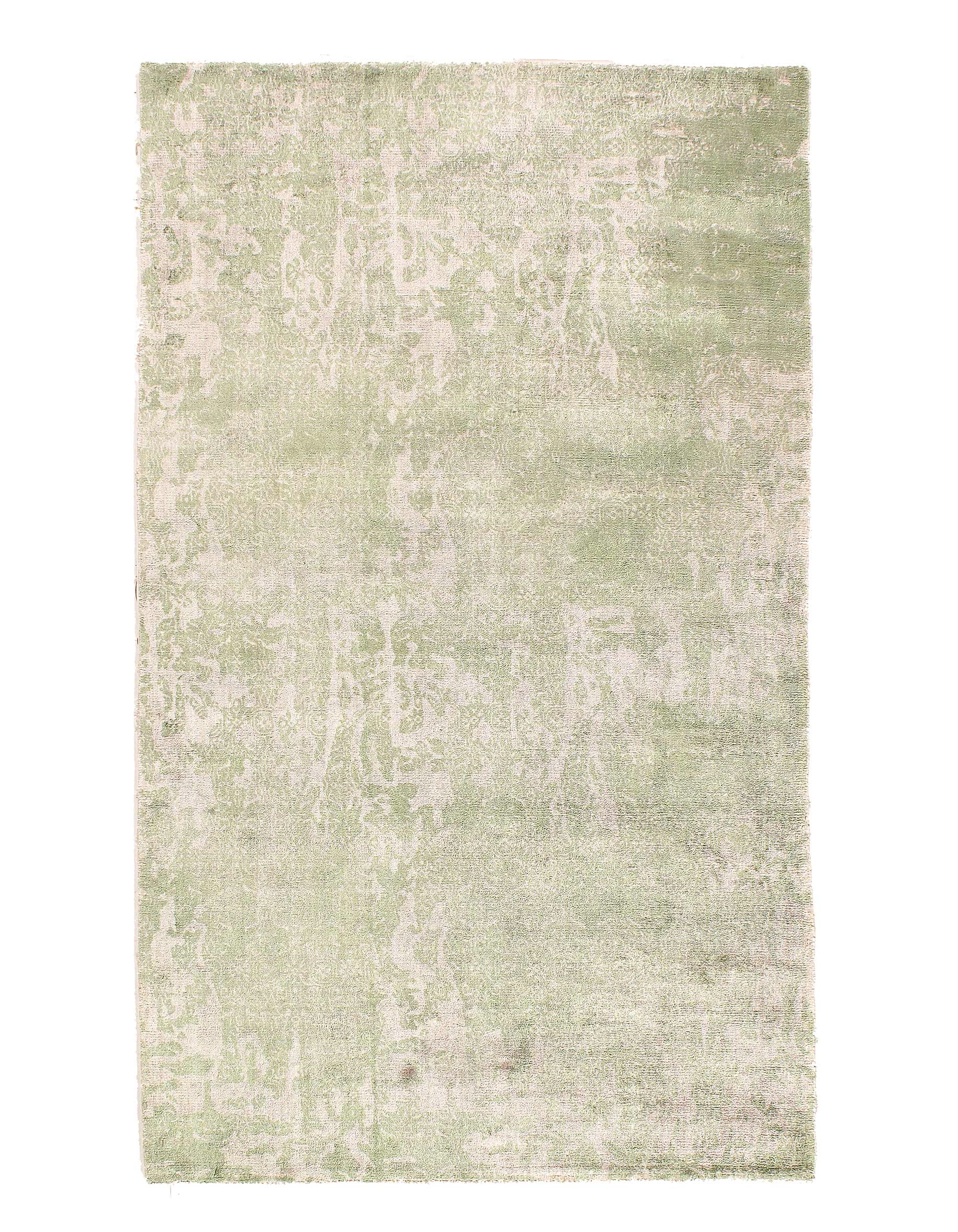 Light Green color Hand knotted Modern Rug  2'X 3'