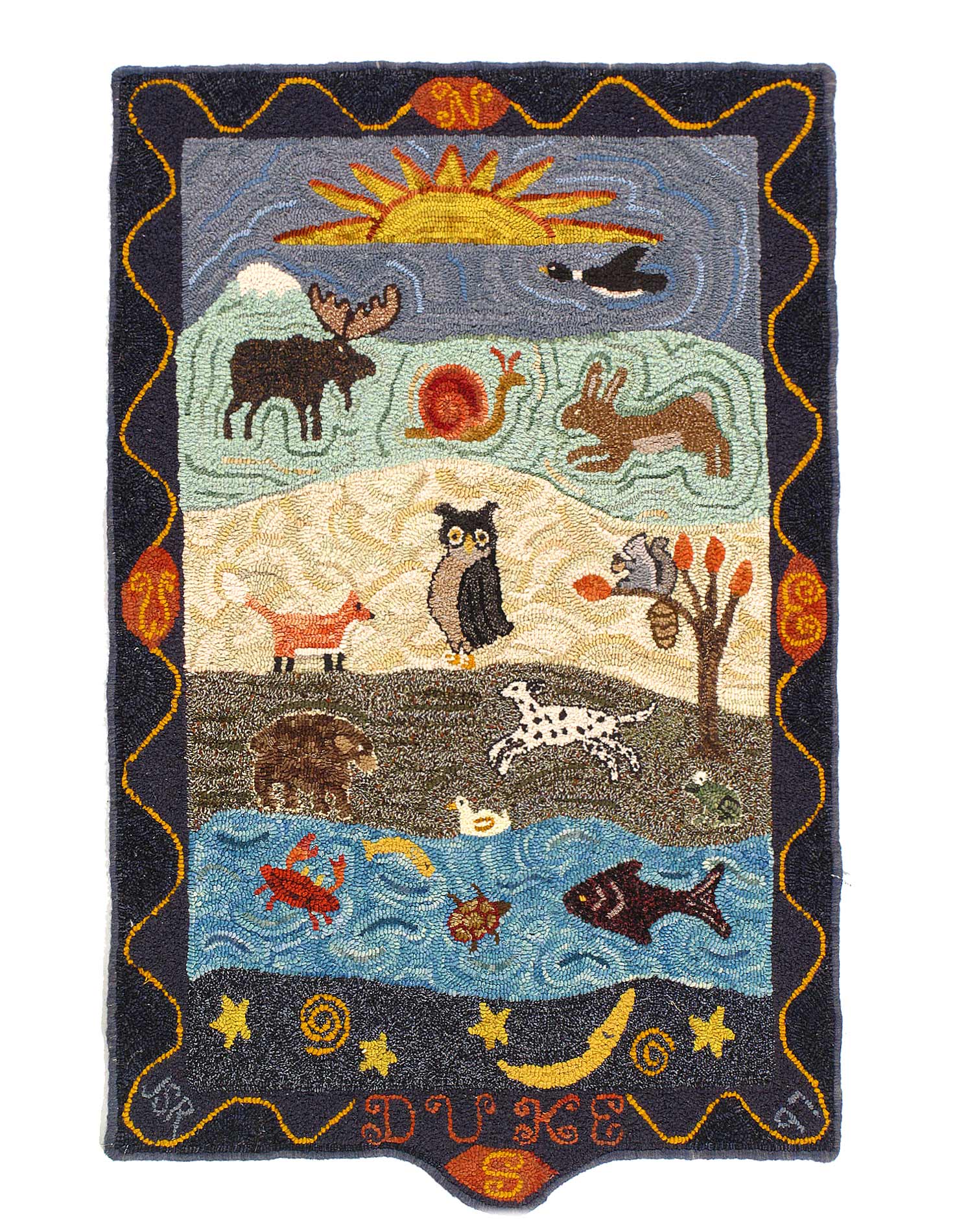 Antique American Hook Rug 2'6"x 3'7"