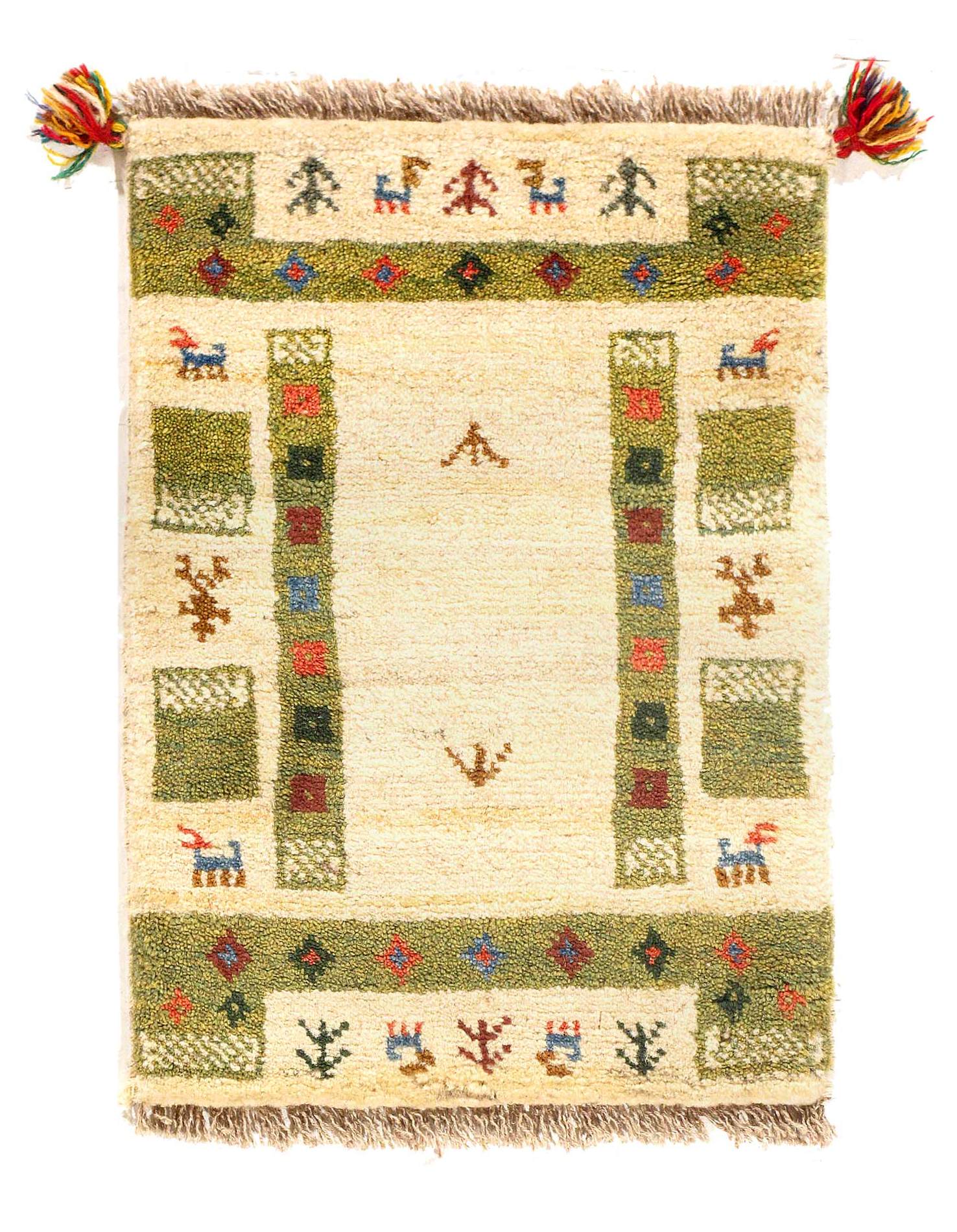 Fine Hand knotted Persian Gabbeh 1'4"X 2'