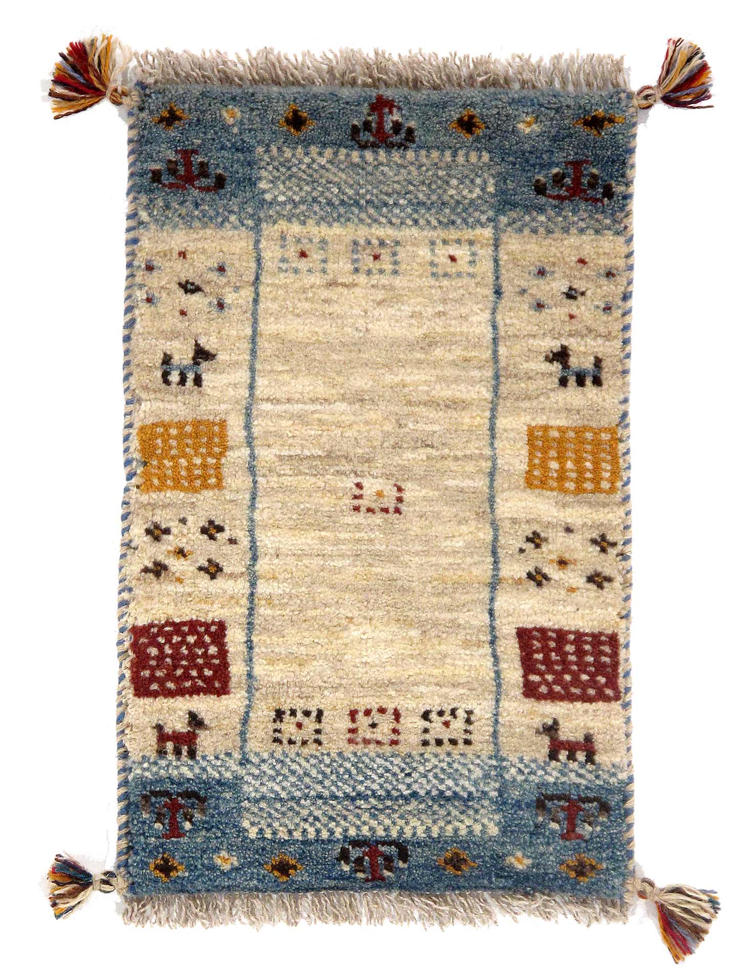 Fine Hand knotted Persian Gabbeh  1'4"X 2'