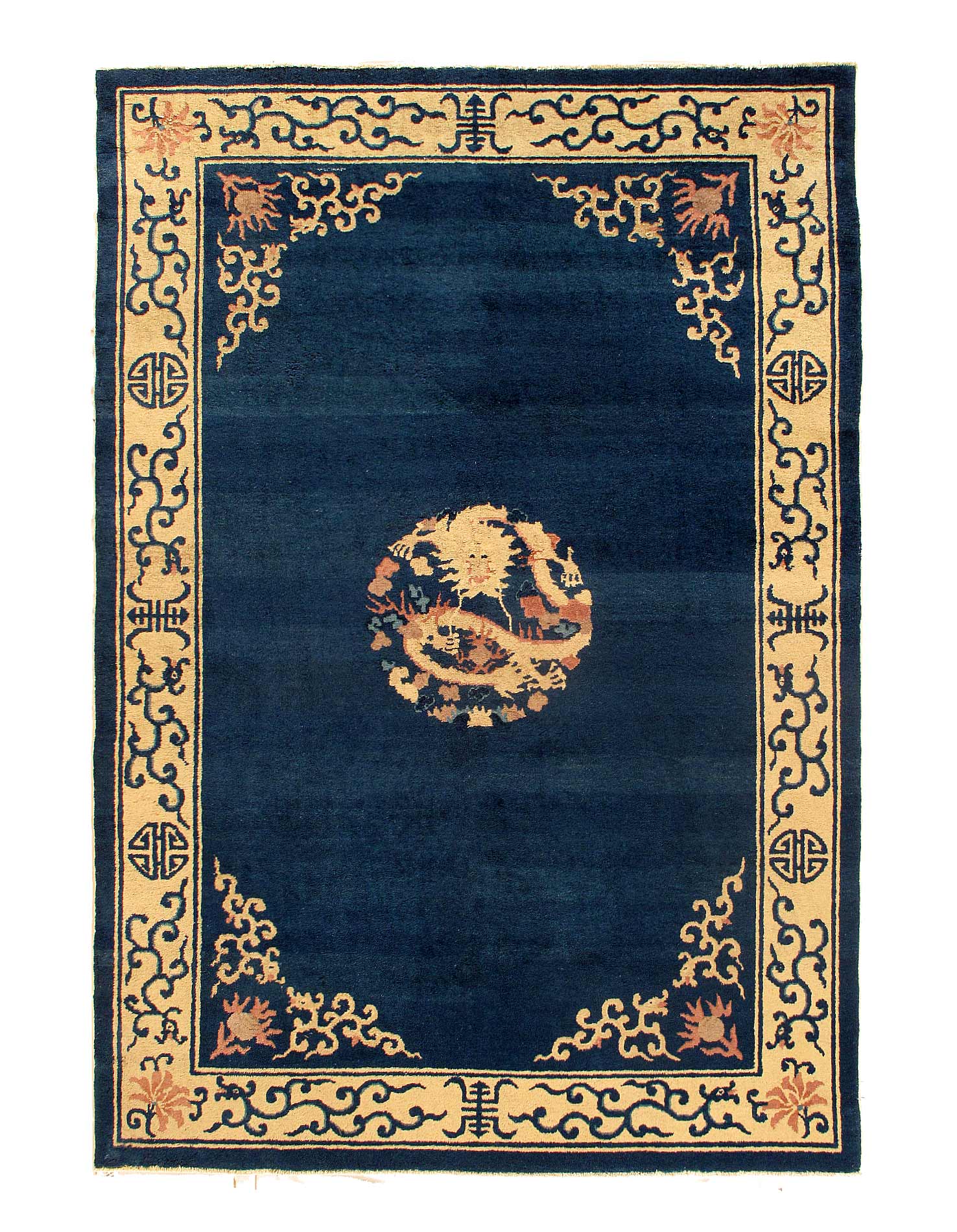 Antique Chinese Peking Rug 6'1"X 9'