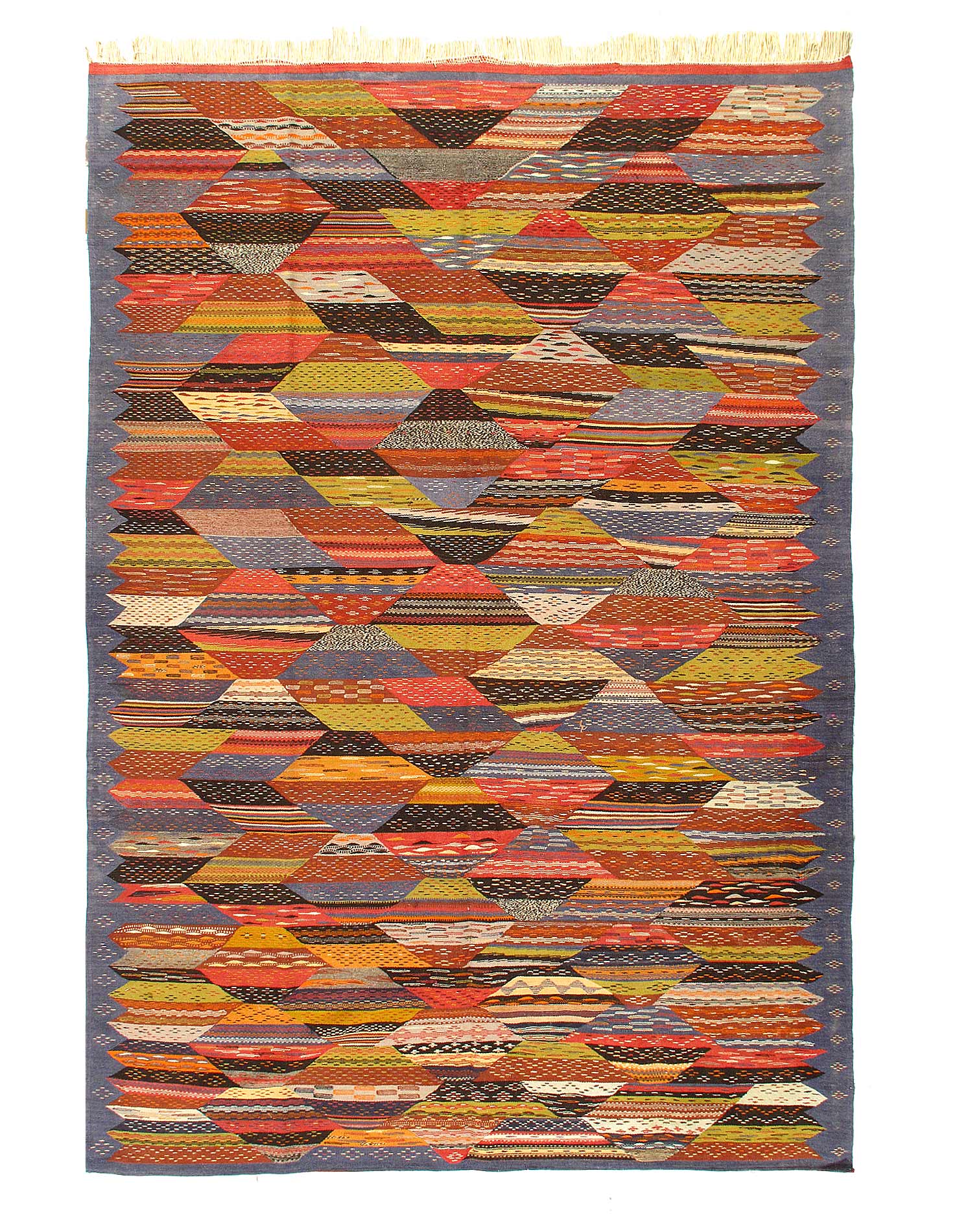Fine Hand Knotted Flat Weave Moroccan 6'6"X 9'7"