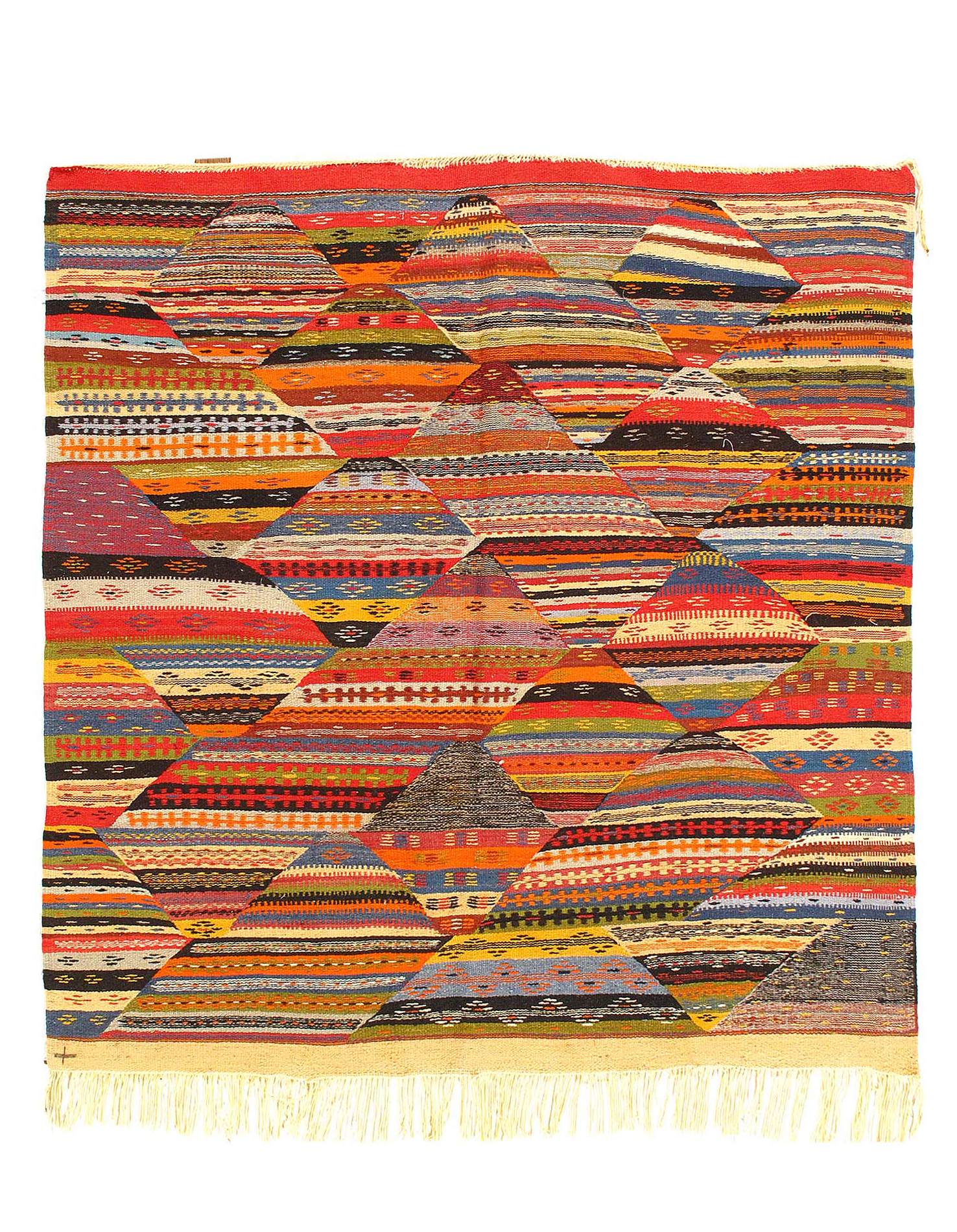 Fine Hand Knotted Flat Weave Moroccan 4'6" x 4'8"