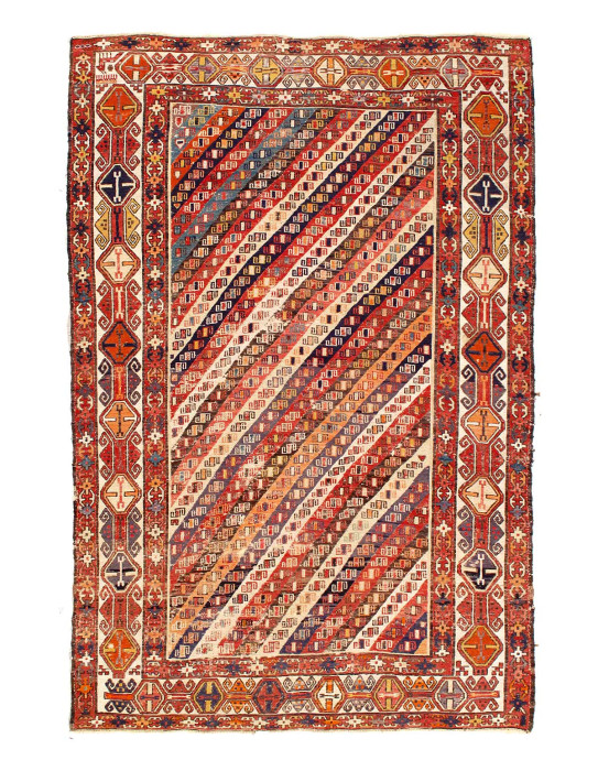 Antique Caucasian SumaK rug 4'2"X 6'4"