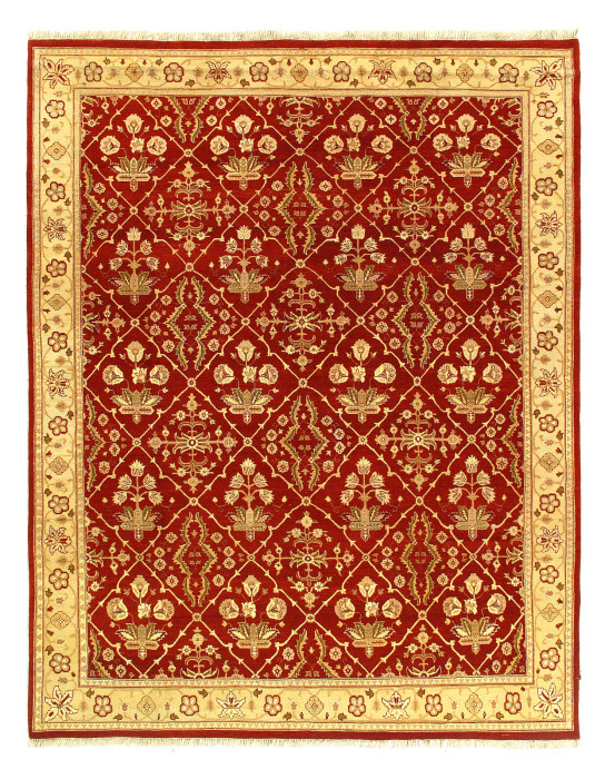 Rust Fine Hand Knotted Augra Rug 7'8"x 10'