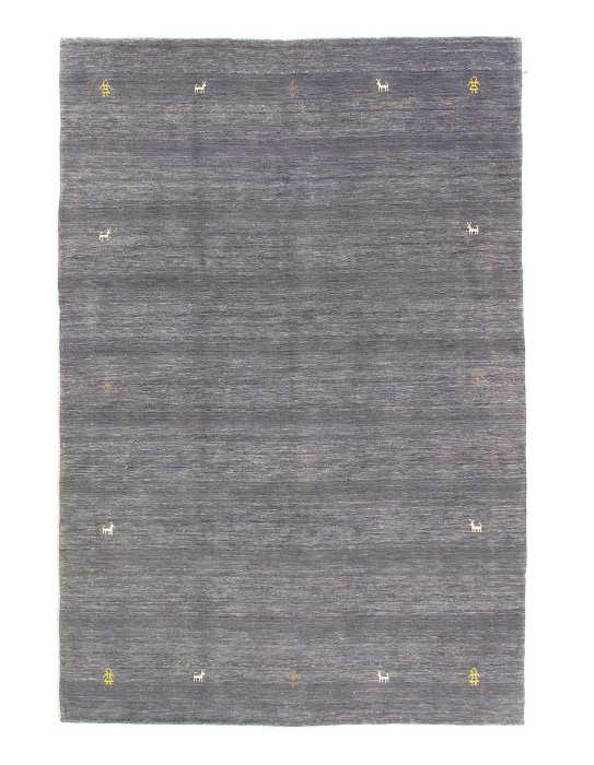 Gray color Fine Hand knotted Gabbeh Rug 6' x 9'