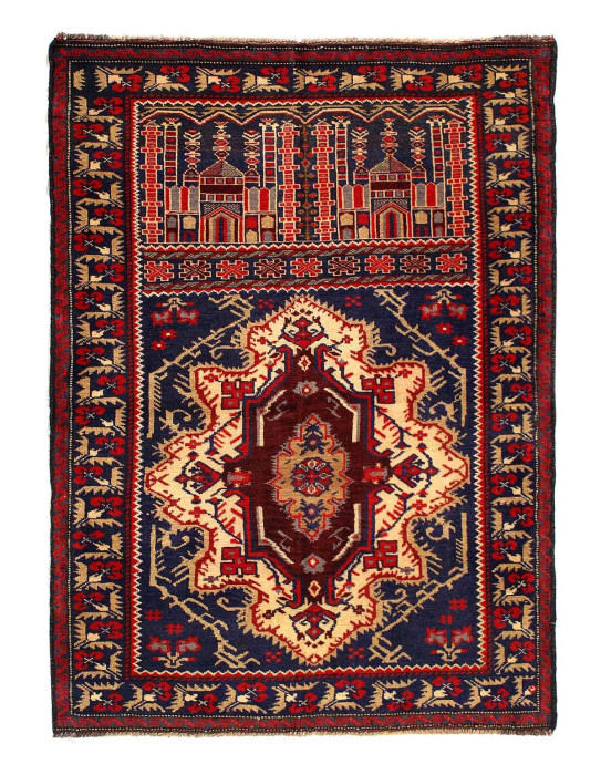 Fine Hand Knotted Balouchi Rug size 3'4'' X 4'6''