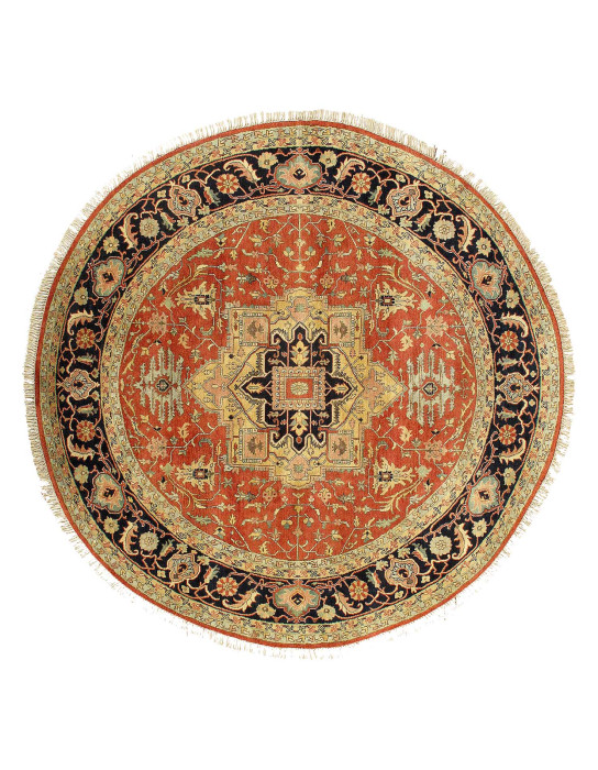 Fine Hand knotted Persian Serapi Design round rug 8' X 8'