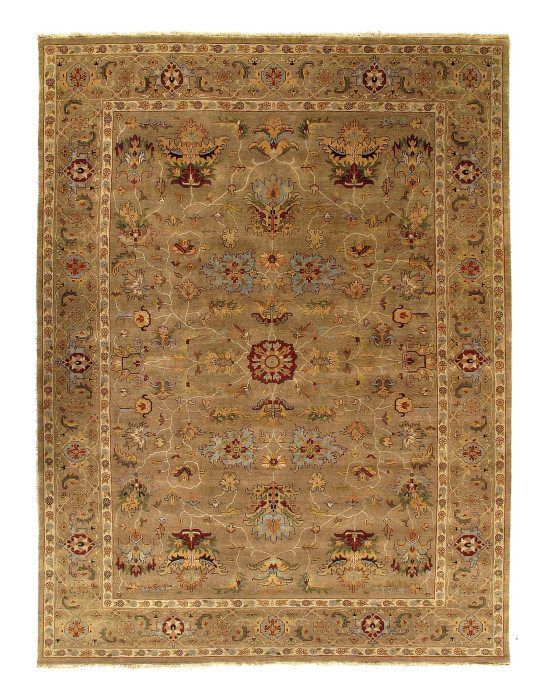 Light Brown Fine Hand knotted Heriz Design size 8'11'' X 12'1''