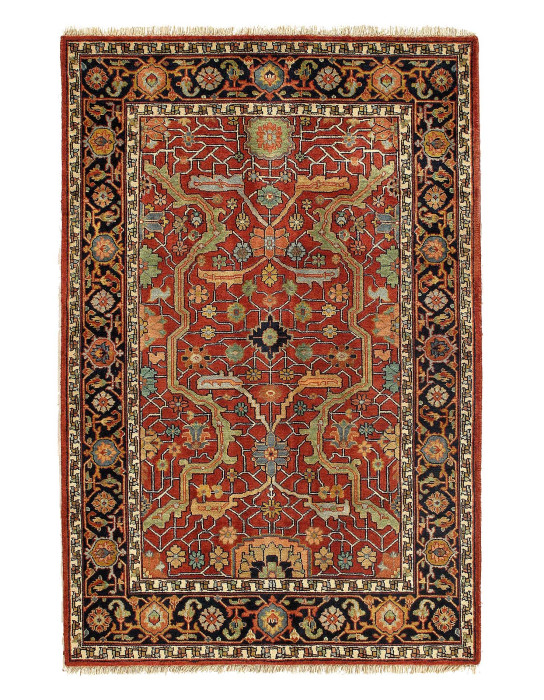 Fine Hand knotted Persian Heriz design 4' X 6'