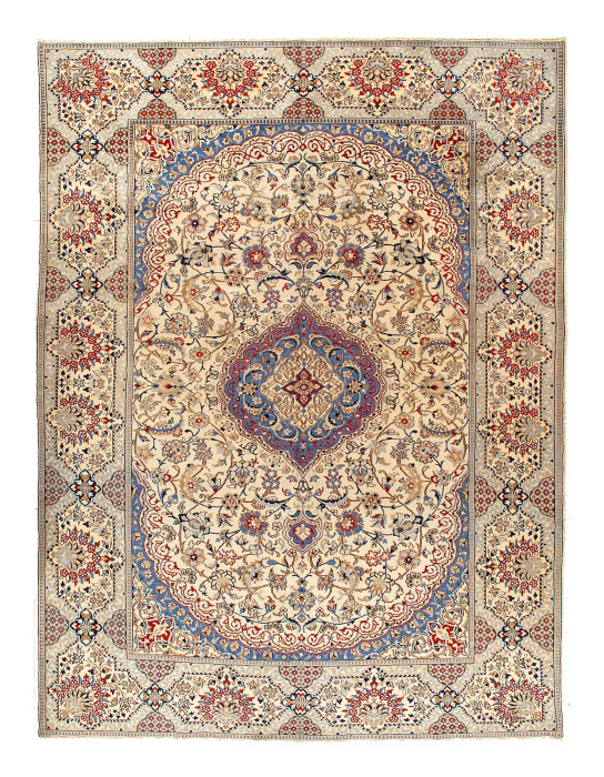 Fine Hand knotted persian Vintage Nain rug 9'7'' x 12'11''