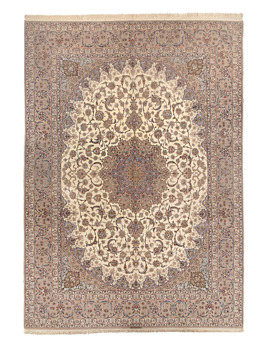 Beige Persian Isfahan Silk & wool 9'.11'' x 13'.4''