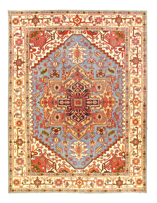 Light Blue fine Hand knotted Serapi design 8'11'' X 11'9''