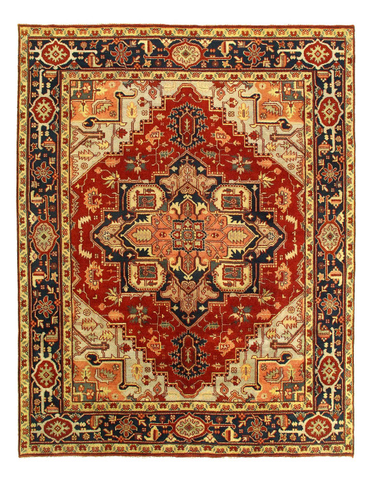 Red Color Fine Hand knotted Persian serapi design rug 8' X 9'11''
