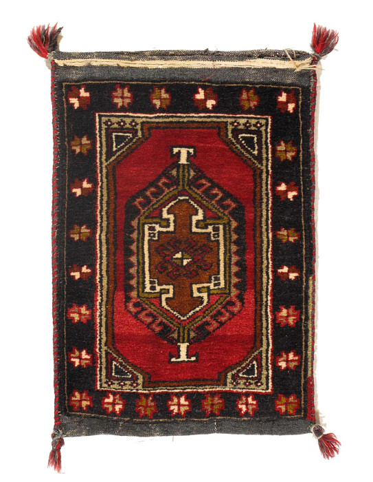 Vintage Turkish Hand Knotted saddle bag Rug 1'7"x 2'7"