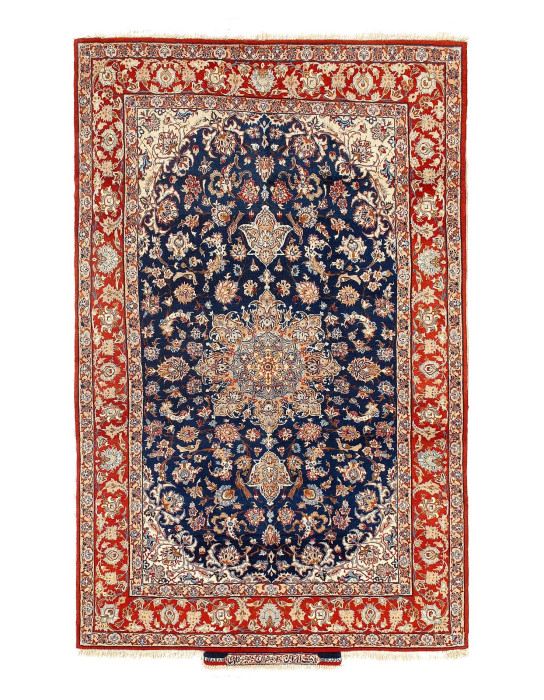 Super Fine hand knotted silk & wool Persian Seirafian Isfahan Rug  3'5"x 5'4'