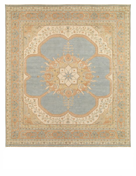 Fine Hand knotted Oushak Square rug 12'2'' X 12'4''