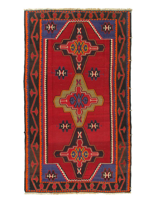 Russian Antique Reversible Kilim 5'8"X 10'