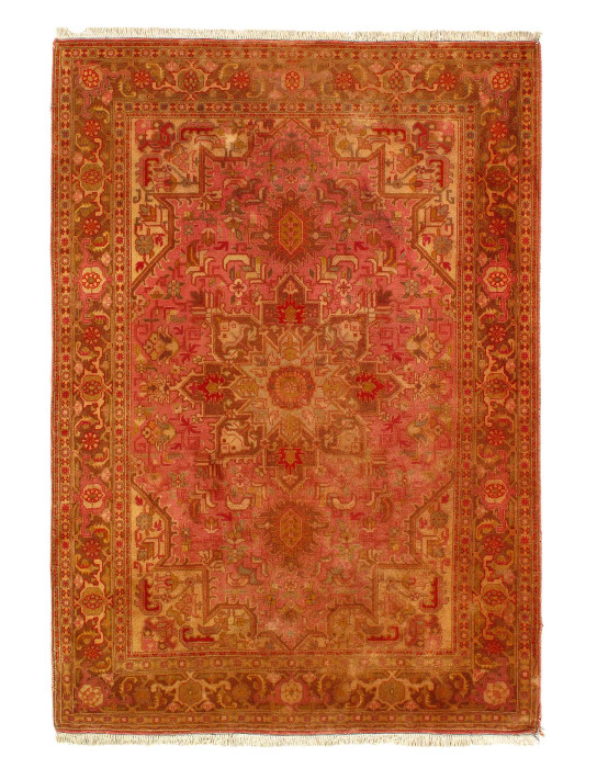 Peach Color Fine Persian Tabriz 3'4'' X 4' 1''