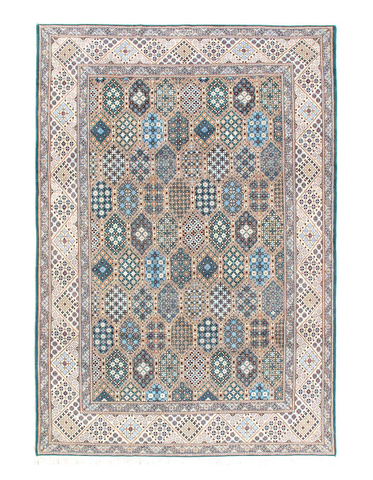 Fine  Persian Nain silk & wool 6L 7'x 10'