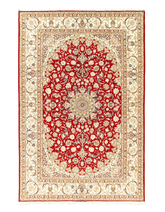 Fine Hand knotted Persian silk & wool Isfahan 6'8"X 10'3"