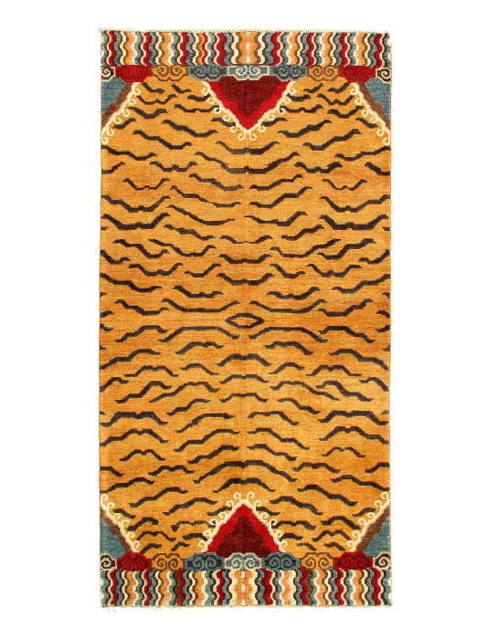 Pasargad Hand Knotted Tibetan Tiger Rug 3'2"X 6'4"