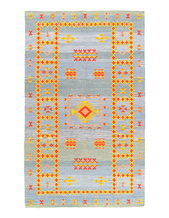 Fine Hand Knotted Flat Weave Moroccan rug 4'X 6'