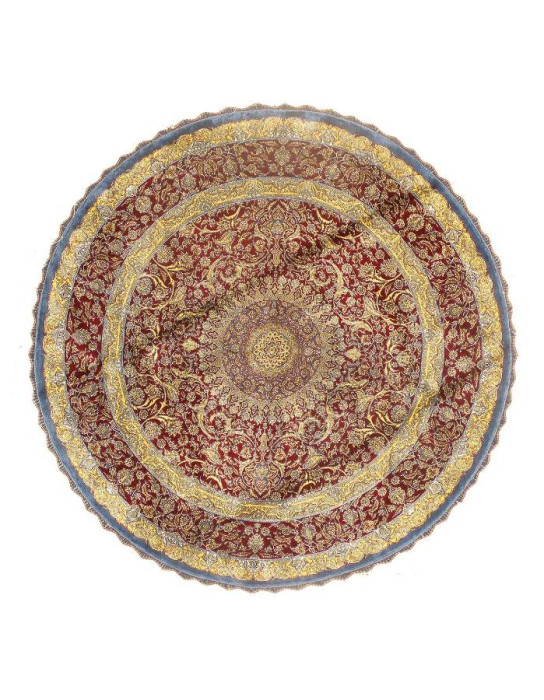 Persian Qum Design Round Rug 3'3"X 3'3"
