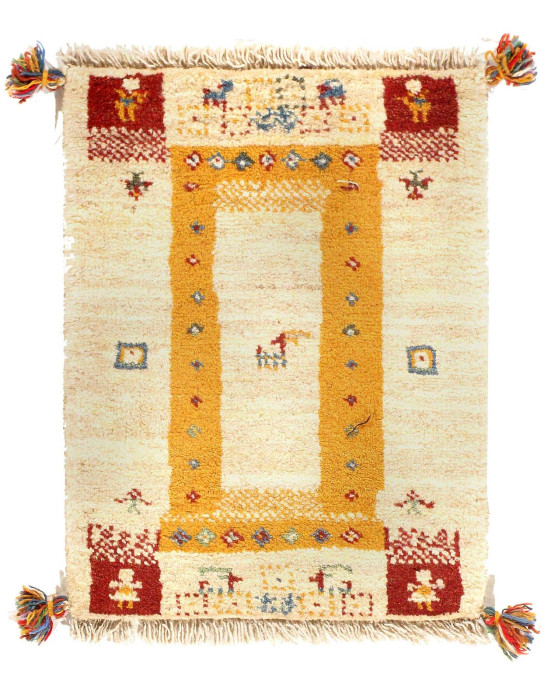 Fine Hand knotted Persian Gabbeh  1'4"X 2'